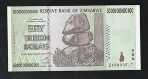 🇿🇼 ZIMBABWE, 2008,* REEMPLAZO * $50 BILLONES DE DÓLARES SIN CIRCULAR *, ZA *P-90, G - Imagen 1 de 2