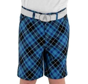 Royal & Awesome Kid's Golf Shorts Blue Plaid Size XS 6-7 NWT - Picture 1 of 6