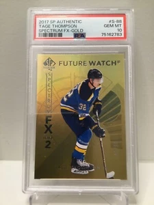 2017-18 SP Authentic Tage Thompson Spectrum FX Bounty Gold /50 PSA 10 - Picture 1 of 2