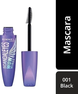 Rimmel Scandaleyes Wow Wings Curling Mascara 001 Black 12ml - BRAND NEW - Picture 1 of 7