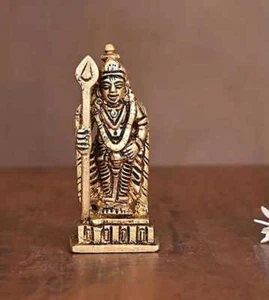 Estatua religiosa hindú ídolo Murgan de latón Lord Kartikeya 3,2 pulgadas - Imagen 1 de 6