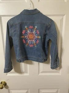 Disney Encanto Decorate Kids Denim Jacket Size M 7/8 - Picture 1 of 6