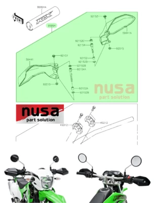 GENUINO NUEVO KAWASAKI KLX230 KLX230R KLX230S PROTECTOR DE MANO ÉBANO 99994-1248-6C Foto 1 de 4