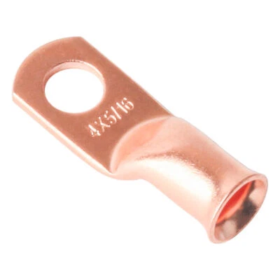 50pcs Copper Lugs Ring Terminals Battery Wire Cable 4AWG 5/16" Connectors - Image 1 of 4