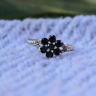 BLACK ONYX NATURAL GEMSTONE 925 STERLING SILVER HANDMADE JEWELRY RING 3 TO 12