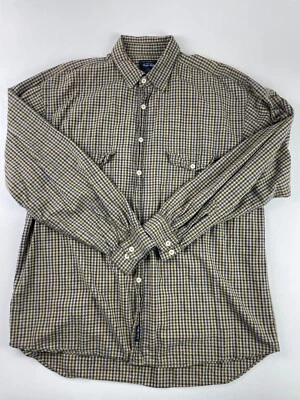 Camisa con botones azul ancla para hombre XL a cuadros amarilla mangas largas Foto 1 de 4