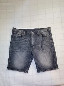 Levi’s 511 Size 38 Reg Fit Cut-Off Jean Shorts Black Distressed Ripped Mens Ca8 - Picture 1 of 8
