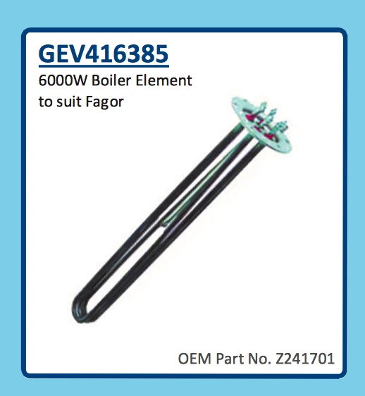 FAGOR DISHWASHER  BOILER ELEMENT 6000W GEV416385 Z241701 - image 1 of 1