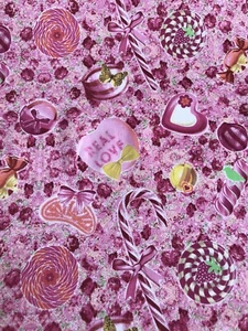 1/2 Metre Real Love Candy Design 100% Cotton Fabric - Picture 1 of 2