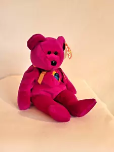 TY Beanie Babies Millennium 2000 Bear Plush Toy - Purple with Tags - Picture 1 of 7