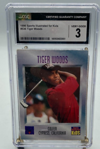 Tiger Woods RC #536 (1996), Sports Illustrated for Kids, CGC Very Good 3, RARE