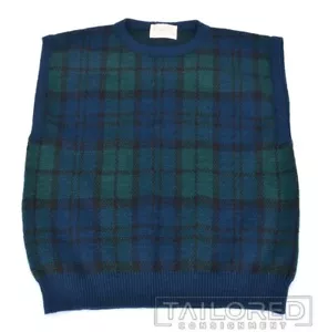 NWT - PENDLETON Blue Green Tartan Plaid 100% Wool Luxury Sweater Vest - MEDIUM - Picture 1 of 6