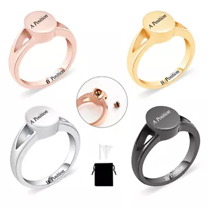 Stainless Steel Round Cremation Pendant Keepsake Urn Ring For Ashes Jewellery - Picture 1 of 15