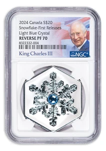 2024 Canada Silver Snowflake Crystal Hexagonal Coin NGC Reverse PF70 FR - Picture 1 of 2