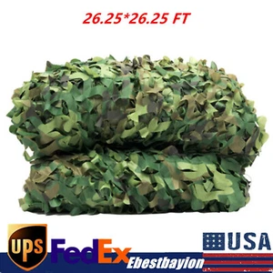 Tarnnetz 26 x 26 Fuß Tarnnetz Waldnetz für Militär Camping Jagd - Bild 1 von 17