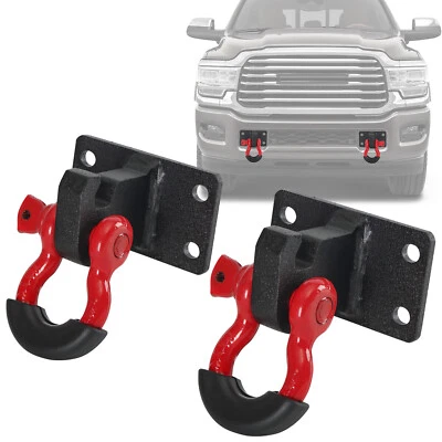 Soporte de montaje de gancho de remolque delantero y grilletes de anillo en D para Dodge Ram 2500/3500 2010-2020 Foto 1 de 4