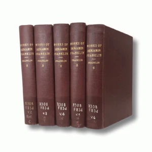 5 vol Works of Benjamin Franklin (1809-1817) INCOMPLETE set Vol 2,3,4,5,6 EX-LIB - Imagen 1 de 12