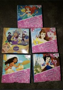 Disney Princess (Ariel, Snow White, Belle, Merida, Mulan) 48 Piece Puzzles New, 