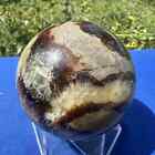495g Natural Septarian Quartz Sphere Crystal Turtle Stone Ball Healing