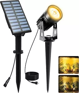 3000K Solar LED Spotlights Garden Outdoor Yard Lamp Garden Driveway Pathway Pool - Picture 1 of 7