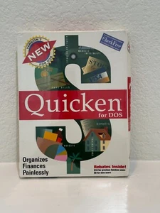 Quicken for DOS, Version 7, Includes 3.5" & 5 1/4" Floppy Disks & Manual New - Afbeelding 1 van 2