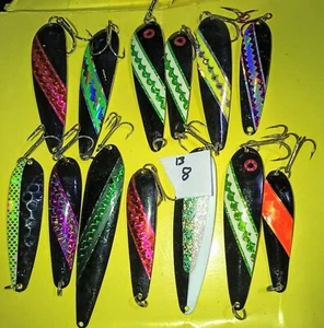 Lake Salmon Fishing Troll Spoons Lures Northern King Mag Silver Streak - Picture 1 of 2