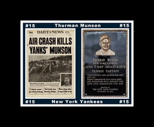 NEW YORK YANKEES THURMAN MUNSON TRIBUTE MATTED MULTI IMAGE SINGLE COLLAGE PIC #8 - Picture 1 of 1