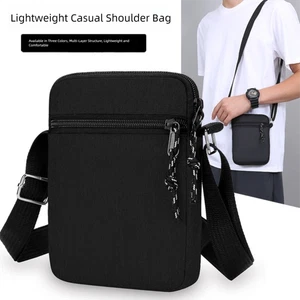 Oxford Cloth Crossbody Bag Solid Color Mobile Phone Bag for Men - Picture 1 of 15