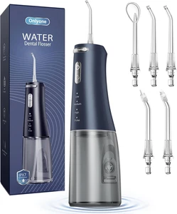 Hilo dental de agua, irrigador oral portátil 300 ml para dientes, 4 modos y 5 chorro - Imagen 1 de 12