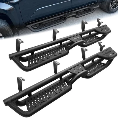 Running Boards For 22-26 Toyota Tundra Crew Max Nerf Bars Drop 4Step Bar BLK Foto 1 de 4