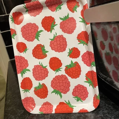 Small Ikea Collectible Tray Covered With raspberries  - Image 1 of 3