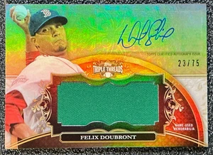 Felix Doubront 2013 Topps Triple Thread UAJR-FD1 Unity Jumbo Relic/75 (AU, MEM) - Imagen 1 de 2