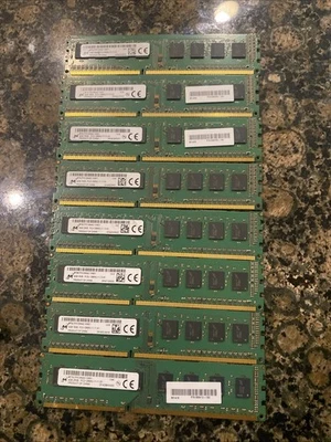 Micron 32GB (8x4GB) PC3-12800u DDR3-1600MHz 1Rx8  NonECC MT8JTF51264AZ-1G6E1 - Image 1 of 2