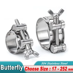 Butterfly Wing 306/201 Stainless Steel Jubilee Type Hose Pipe Clips 17mm - 252mm - Picture 1 of 45