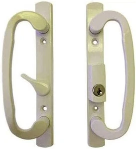 Sliding Glass Patio Door Handle Set, Mortise Type, B-Position, Keyed, Almond - Picture 1 of 3