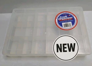 17 Compartment Plastic Craft Organizer - Clear Case Jewelry Bead Storage  - Picture 1 of 14