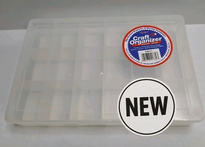 17 Compartment Plastic Craft Organizer - Clear Case Jewelry Bead Storage  - Image 1 of 4