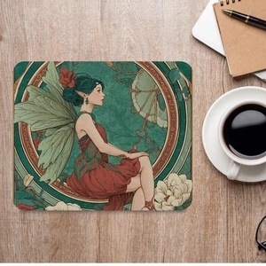 Mucha Style Art Nouveau Mousepad Vintage Gothic Fairy Floral Fantasy Desk Decor - Picture 1 of 6