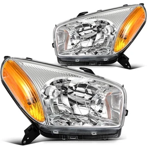 For Toyota RAV4 2001-2003 Headlights Assembly Chrome Housing w Amber Left Right - Picture 1 of 9