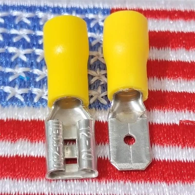 100pcs Insulated Spade Terminals 6.3mm 12-10AWG Wire Connector Quick Disconnects - Image 1 of 4
