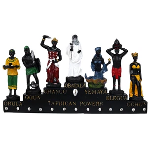 Figura de resina 7 potencias africanas 13" x 7" religión yoruba 7 potencias africanas - Imagen 1 de 2