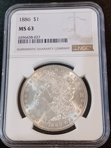 Dólar Morgan 1886 NGC MS63 - Imagen 1 de 2