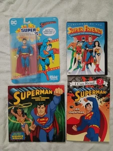 DC Super Powers Retro Superman Figur, Superfriends DVD & 2 Bücher - Bild 1 von 6