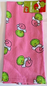 2025 The GRINCH NEW Pink with Grinch 100% Cotton Kitchen Towel - 15" x 25" - Picture 1 of 3