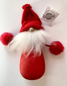LARSSONS TRA Sweden Wooden Christmas pom-pom Hand SANTA TOMTE 6" Figure Doll New - Picture 1 of 8
