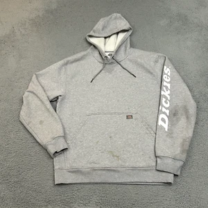 Dickies Hoodie Mens Large Gray Pullover Sweatshirt Fleece Lined Work Wear Adult - Picture 1 of 15