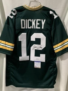 Camiseta deportiva Lynn Dickey Green Bay Packers firmada autografiada personalizada estilo profesional certificado de autenticidad PSA - Imagen 1 de 6