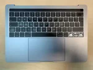 MacBook Pro 13" A1989 Palmrest Keyboard Top Case Gray UK 2018 2019 - Picture 1 of 4