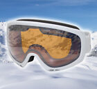 Produktbild - DAMEN Skibrille S2 orange getönt Anti Fog Panorama Optik Brille weiß 32 3763
