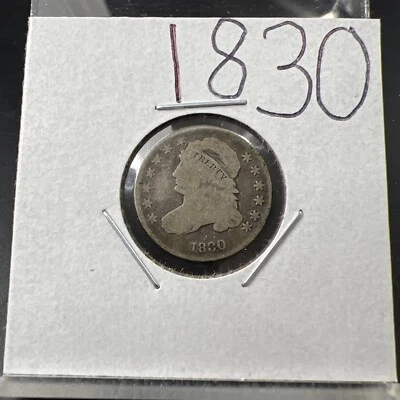 1830 P Capped Bust Silver Dime Medium 10c Variety VG Very Good Circ - Image 1 of 4
